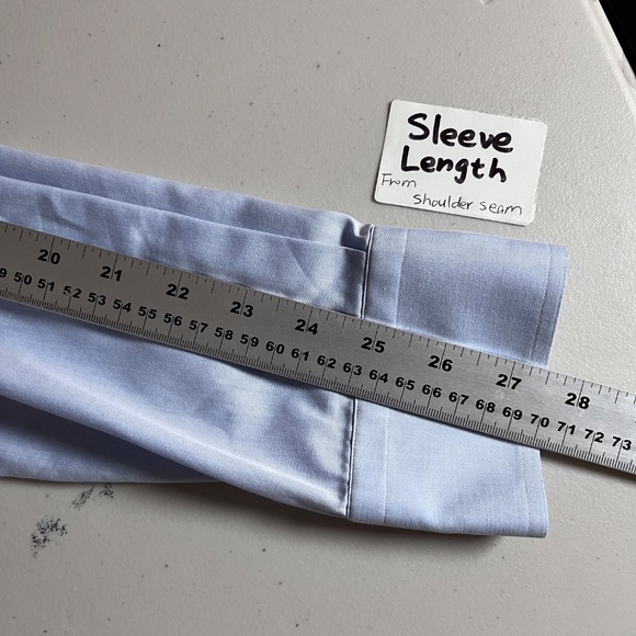 Eton Signature Twill Slim Fit Button Up Dress Shirt - Men's Size 43/17 - Blue - Picture 8 of 9